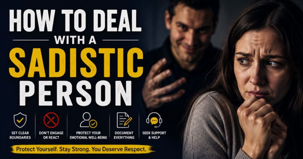 Sadistic Meaning Signs, Psychology & Real-Life Examples 3 How to Deal With a Sadistic Person