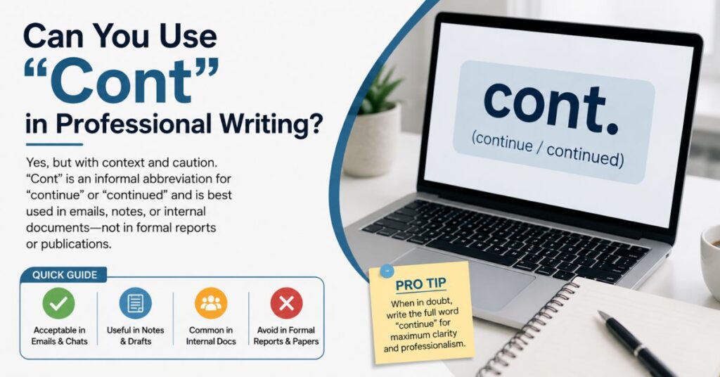 Can You Use "Cont" in Professional Writing?