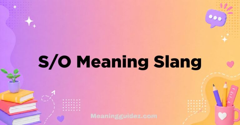 S/O Meaning Slang