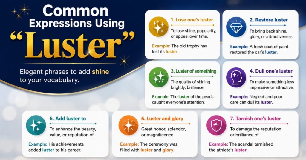 What Does Luster Mean? Definition, Types & Examples 2 Common Expressions Using "Luster"