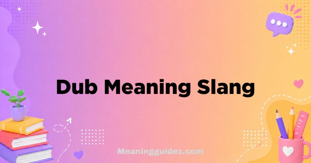 Dub Meaning Slang