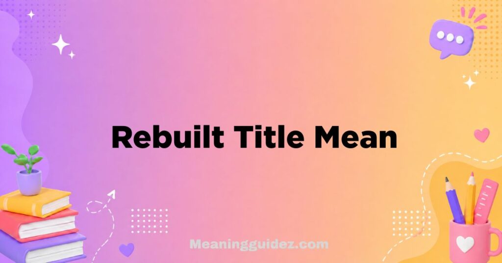 Rebuilt Title Mean