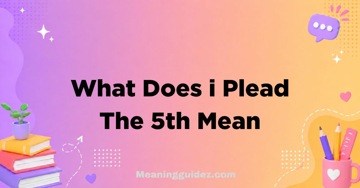What Does I Plead the 5th Mean