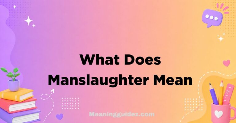 What Does Manslaughter Mean